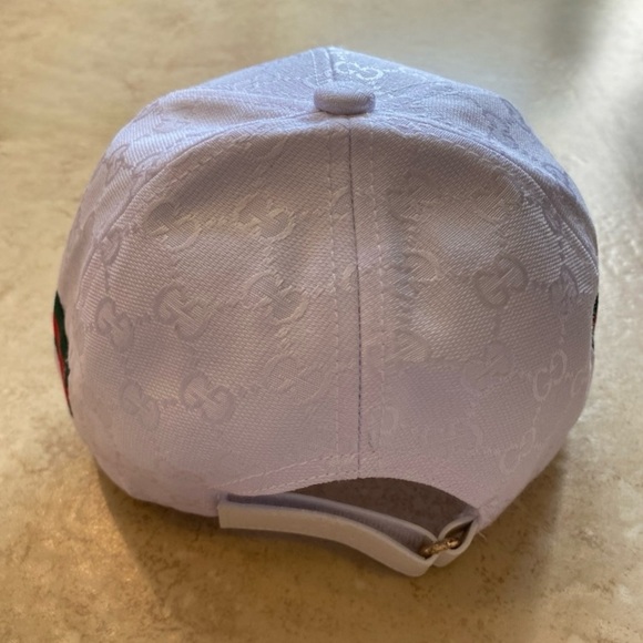 Gucci White Logo Pattern Ball Cap Hat main image 5